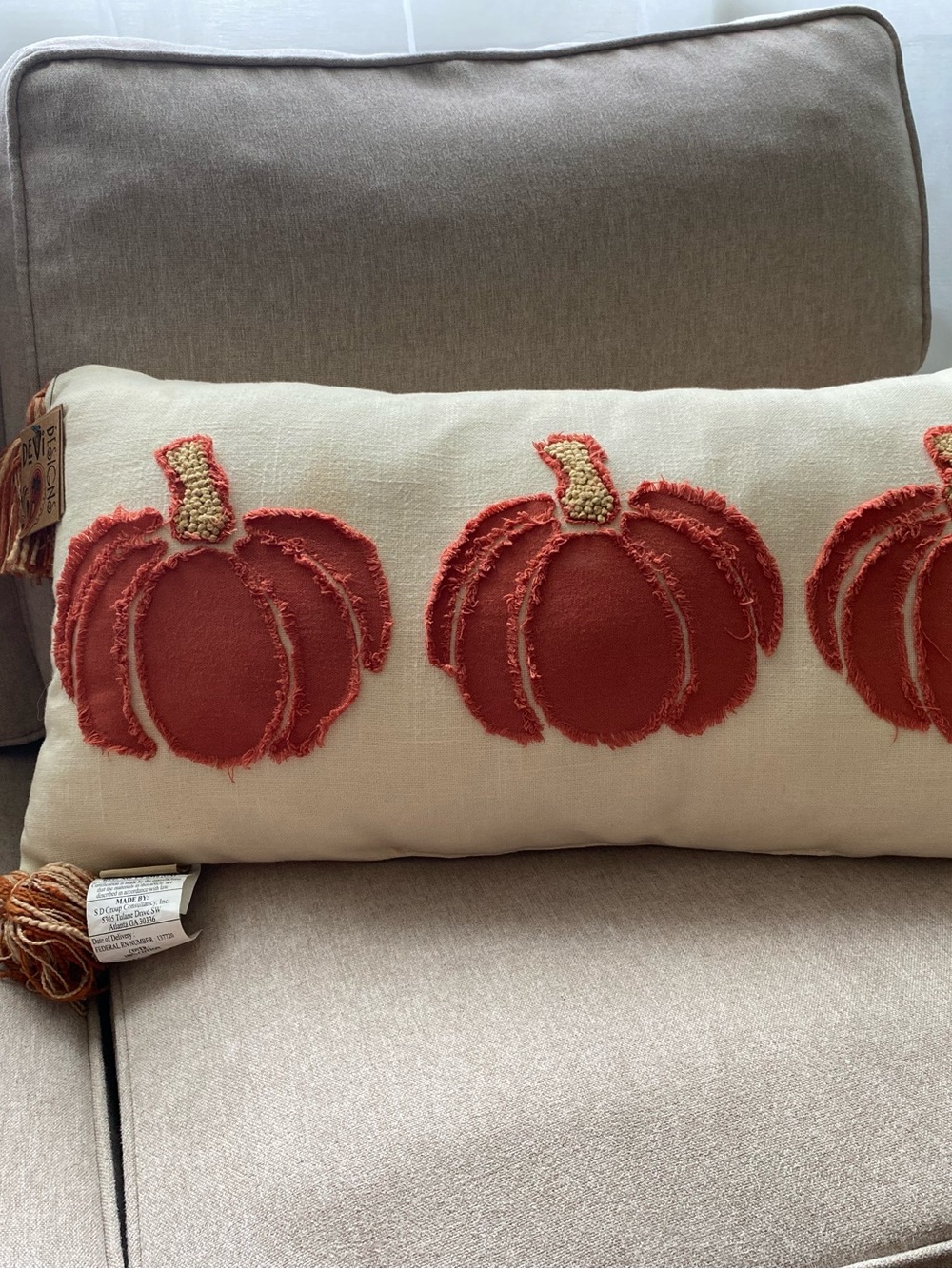 Autumn Pumpkin Lumbar Pillow by